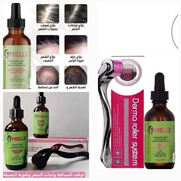 পারফেক্ট কম্বো!-Mielle Rosemary Mint Hair Growth Oil + Derma Roller