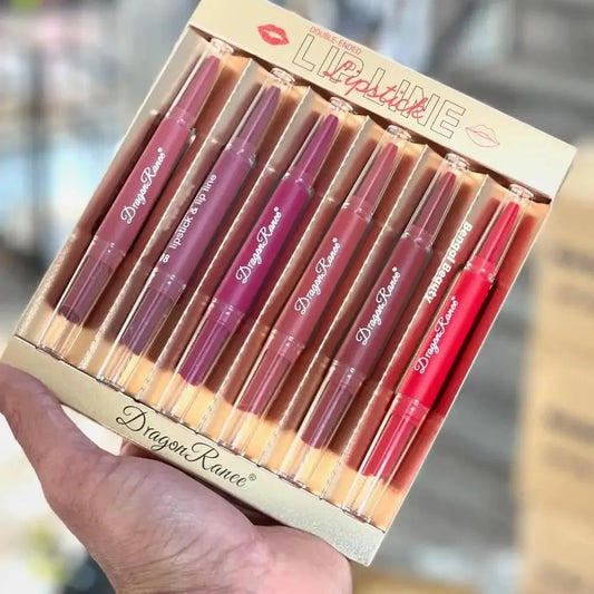 Dragon Ranee 6Pcs Deep Matte Velvet Lipstick + Lip Liner and Lipstick-6 Pcs Deep Shade