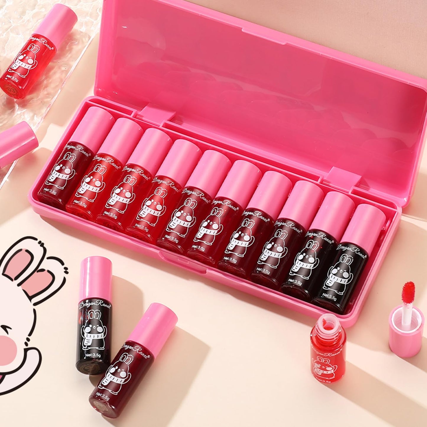 Set B-10 Colors Lip Tint Stain Set, Korean Lip Gloss