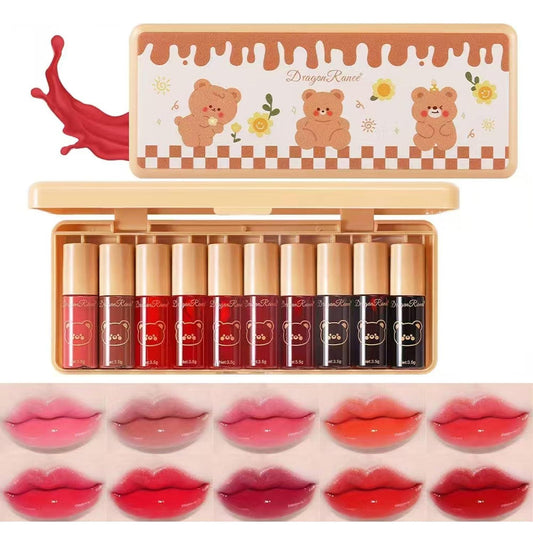 Set C-10 Colors Lip Tint Stain Set, Korean Lip Gloss