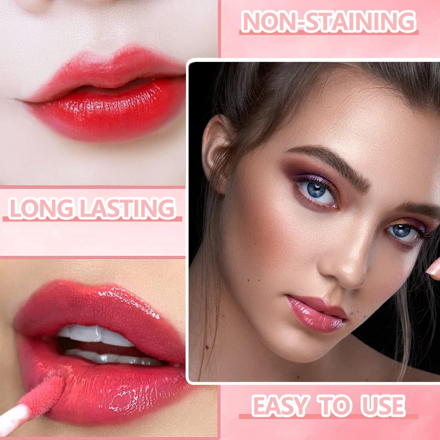 Set B-10 Colors Lip Tint Stain Set, Korean Lip Gloss