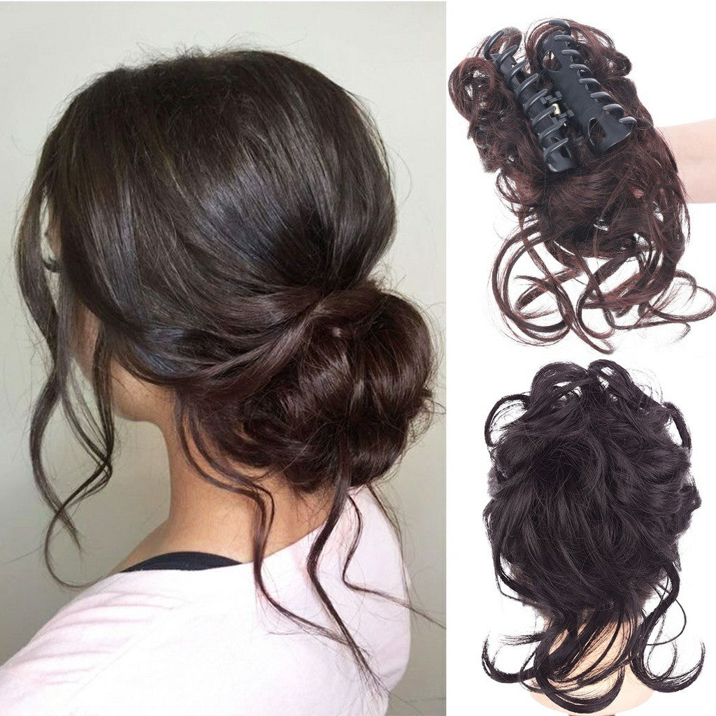 ডার্ক ব্রাউন কালার Synthetic Hair Bun Extension