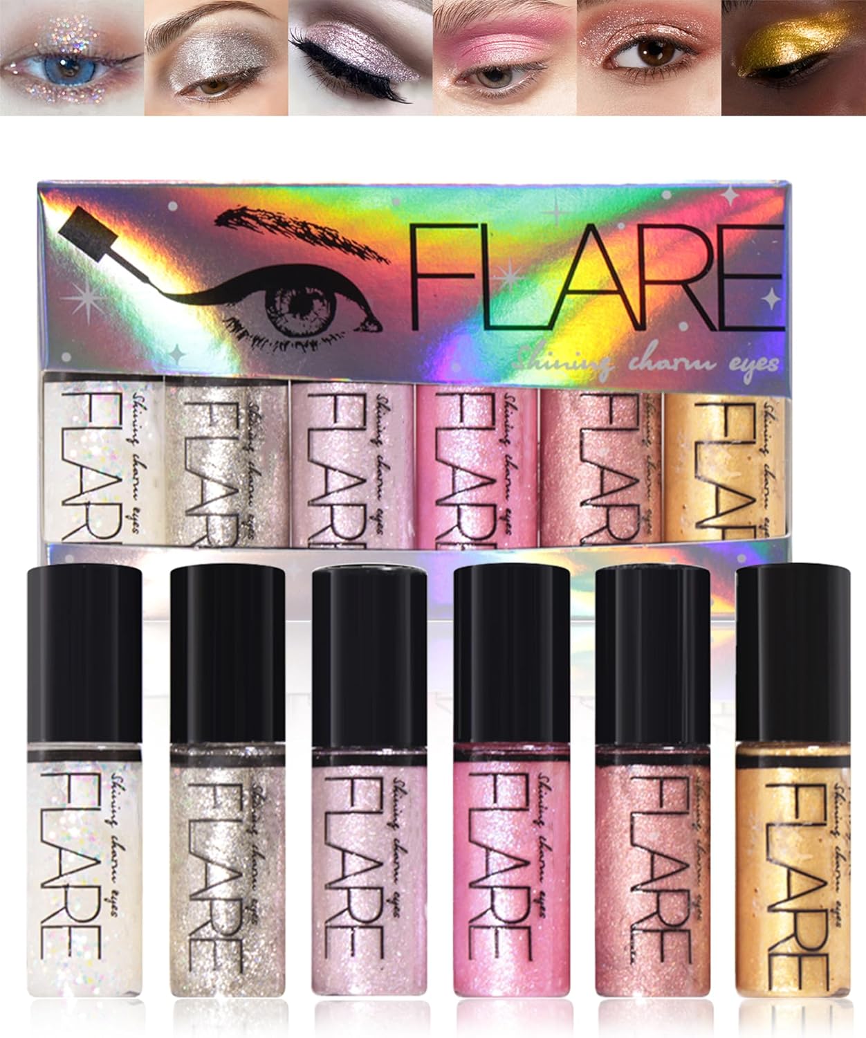 6Pcs-Diamond Glitter Liquid Eyeliner Set