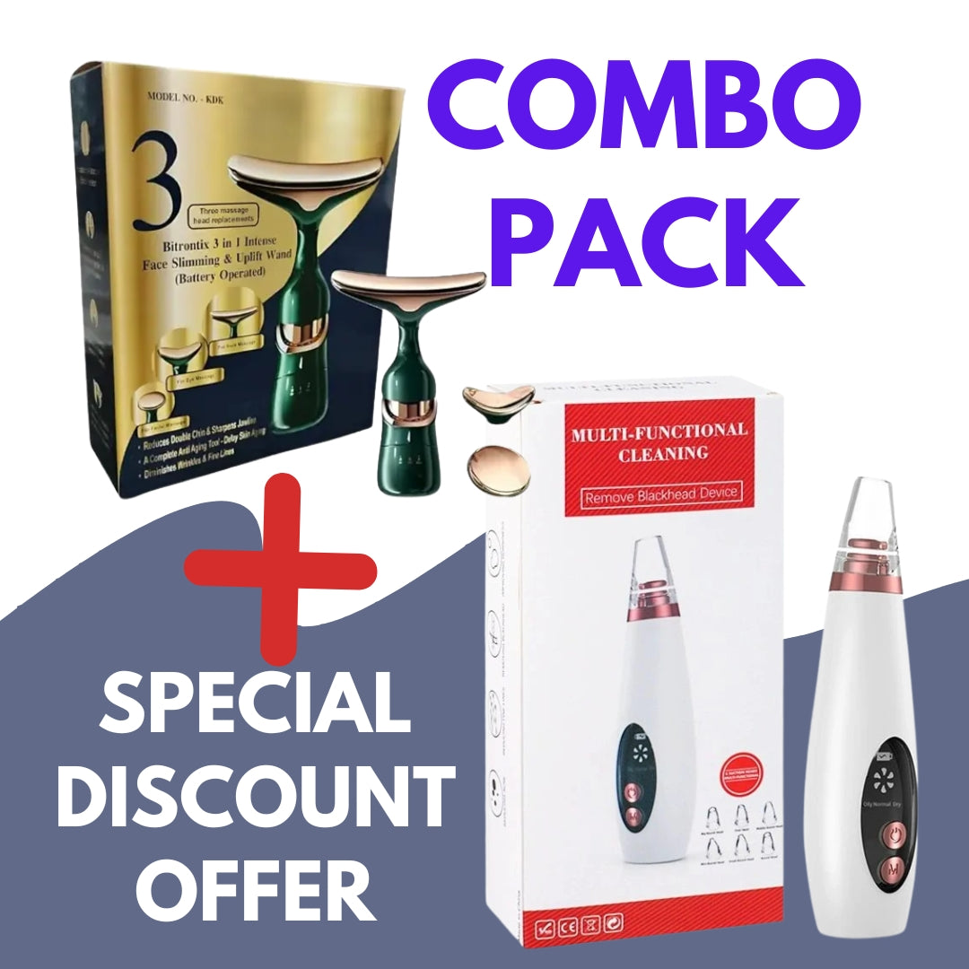 ২ পিসের কম্বো অফার- Electric Pore Blackhead Remover + 3 In 1 Facial Lifting Device