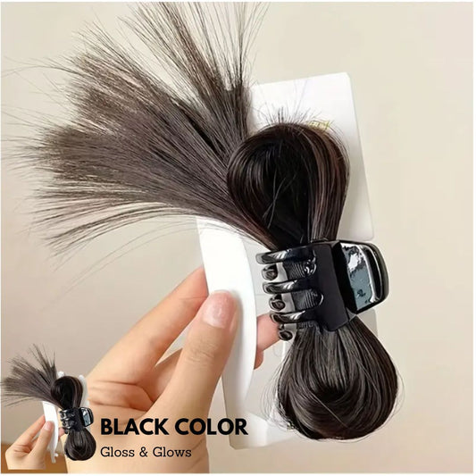 Messy Bun Hair Piece Claw Clip-Black Color