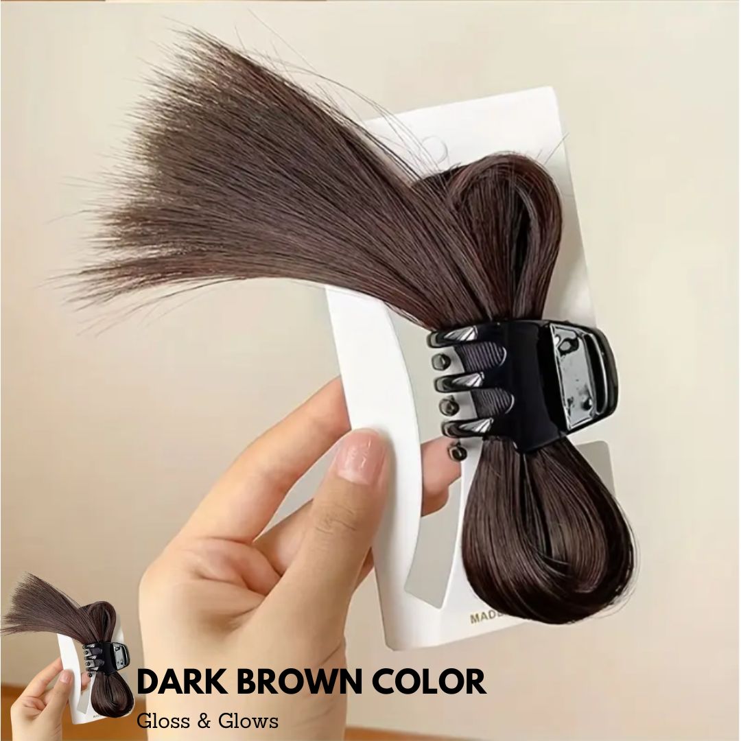 Messy Bun Hair Piece Claw Clip-Dark Brown Color