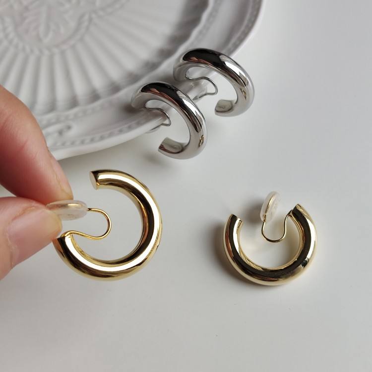 Golden Chunky Hoop Earrings