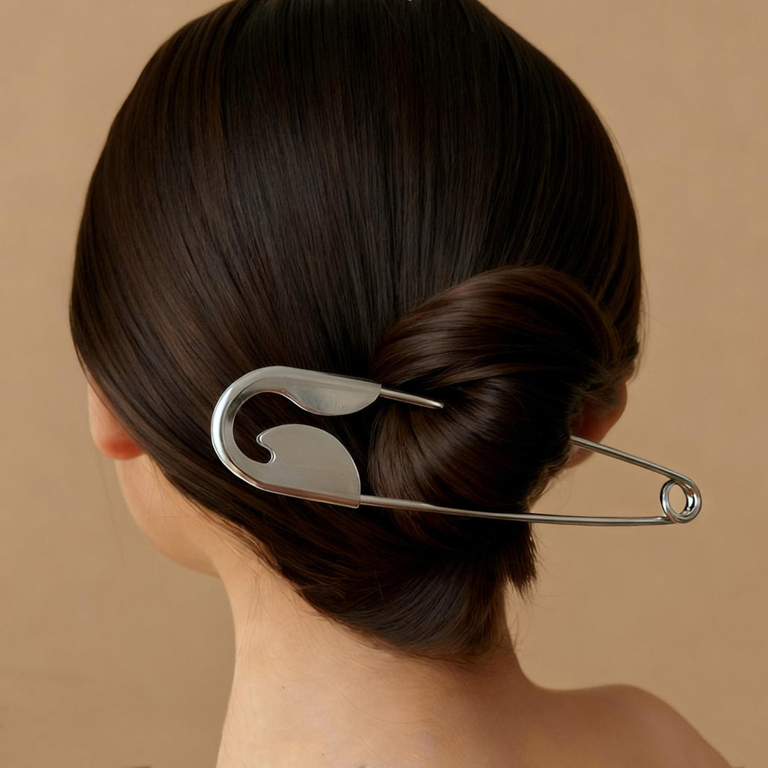 Safety Pin Hair Bun Stick Clip