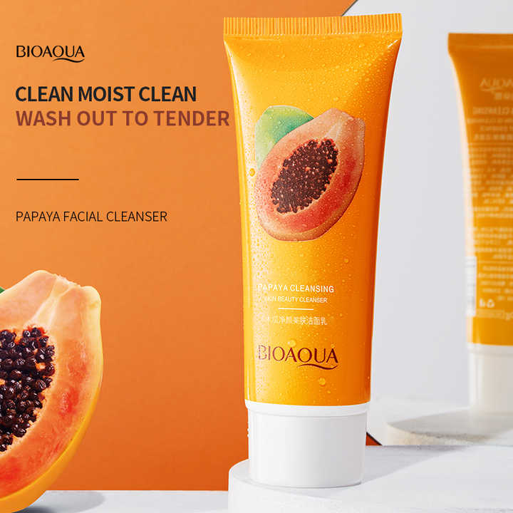 BIOAQUA Papaya Cleansing Cleanser-2pcs+২পিচ ফ্রি