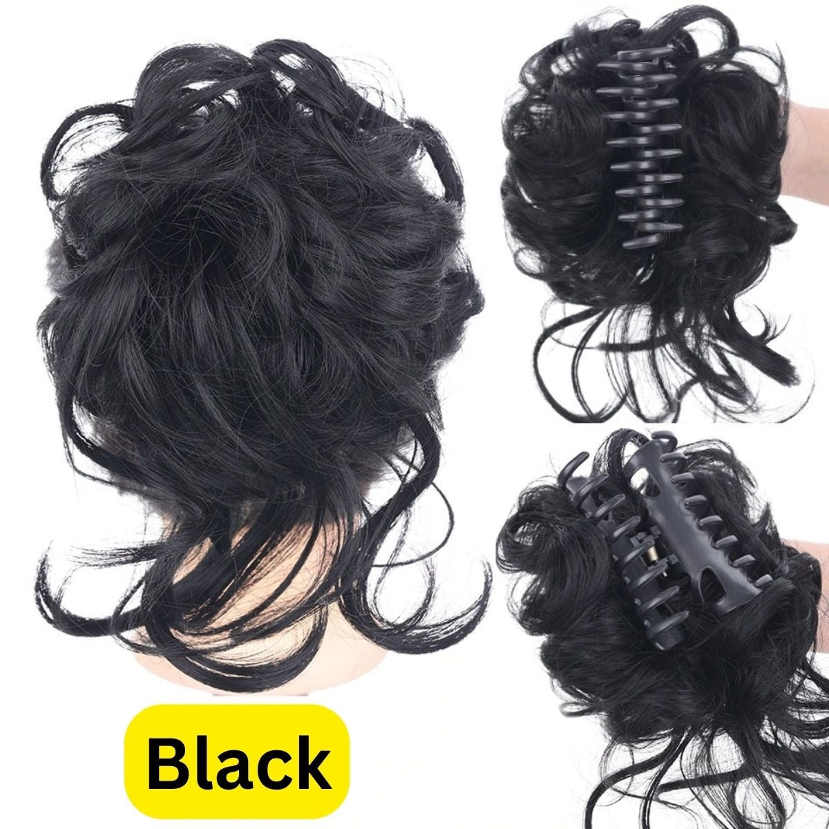 ব্ল্যাক কালার Synthetic Hair Bun Extension