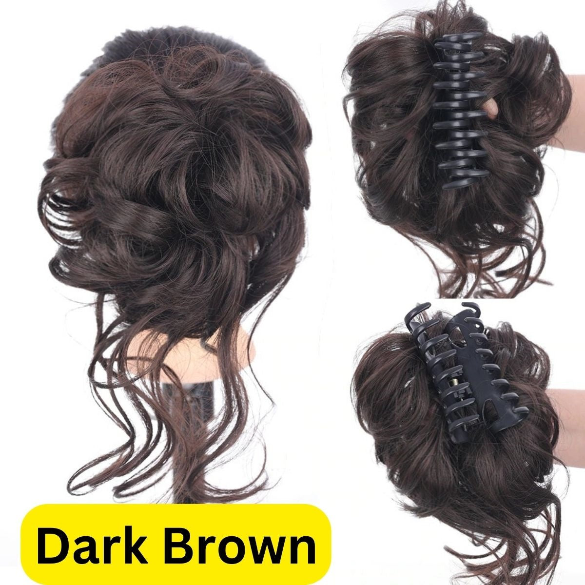 ডার্ক ব্রাউন কালার Synthetic Hair Bun Extension