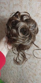 লাইট ব্রাউন কালার Synthetic Hair Bun Extension