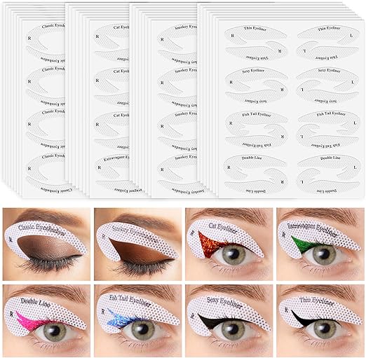 ৪টা সিটে ৩২ জোরা-Self Adhesive Eyeliner Eyeshadow Stencils