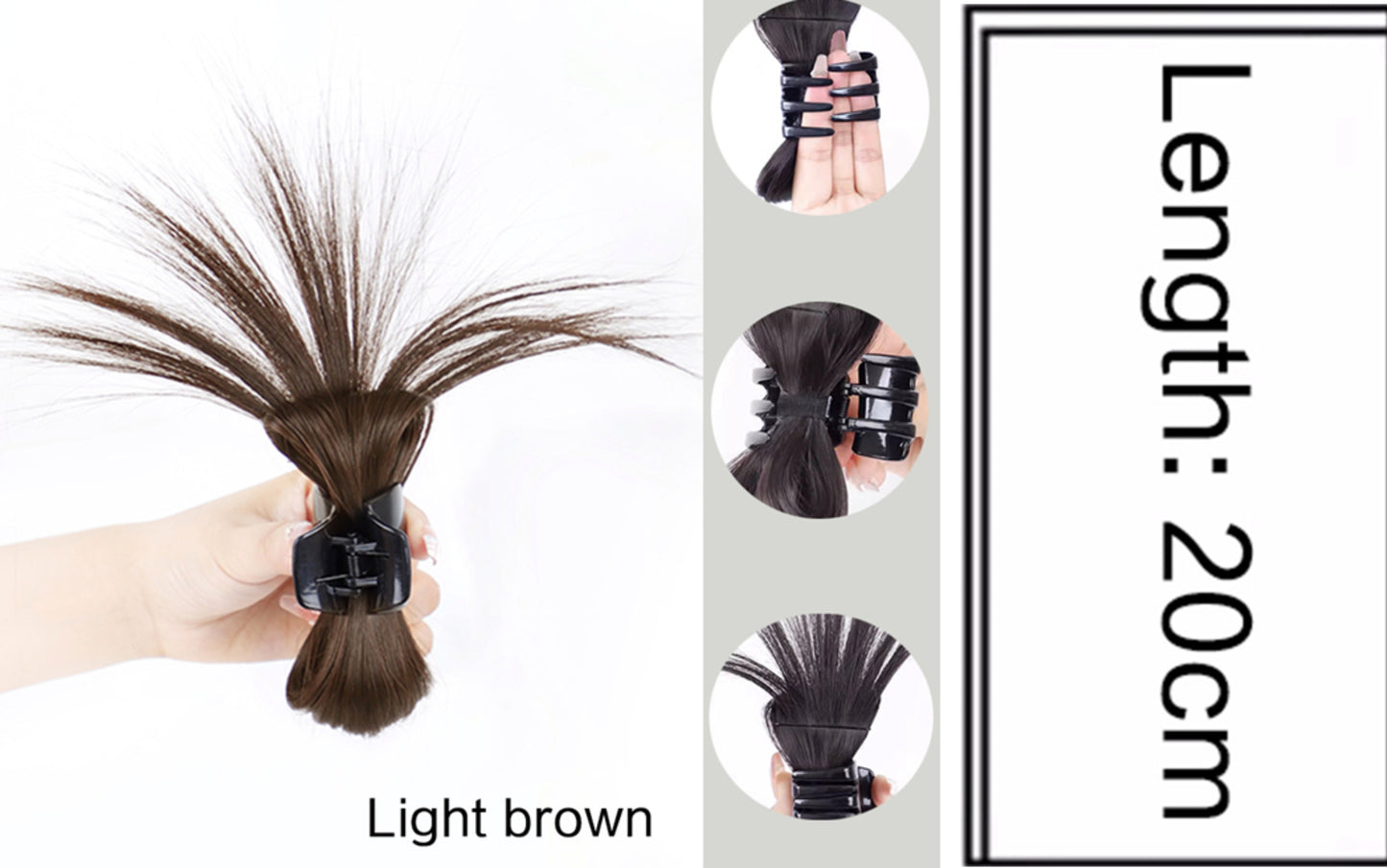 Messy Bun Hair Piece Claw Clip-Light Brown Color
