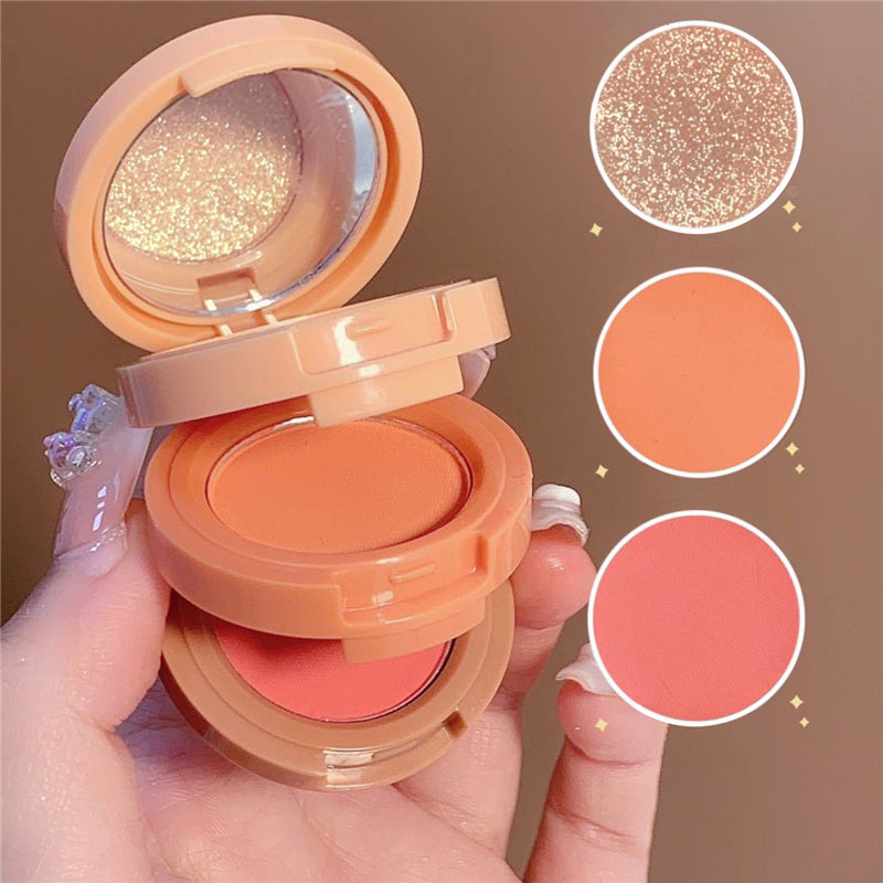 (শেড # ০১+শেড # ০২ )Combo-3 in 1 Matte Highlighter Blush Eyeshadow