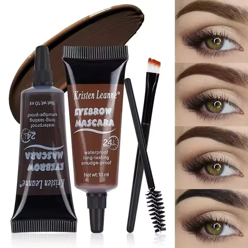 Dark Brown 02 Shade-আকর্ষনীয় এবং নিখুঁত আইব্রো-Liquid Eyebrow Cream Set