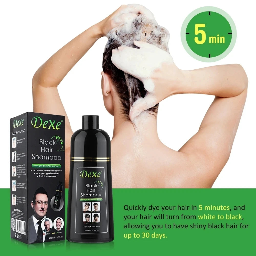 ( ৪০০ML হার্বাল শেম্পু ) Dexe Fast Black Hair Shampoo
