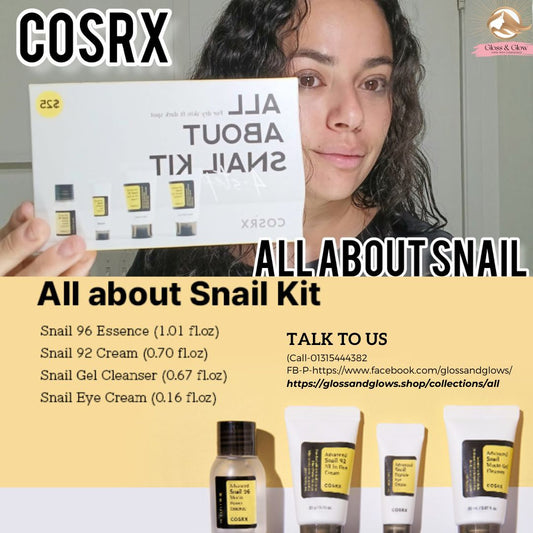 Cosrx All About Snail Kit(Gel Cleanser 20ml,Essence 30ml,Eye Cream 5ml & 92 Cream 20g)