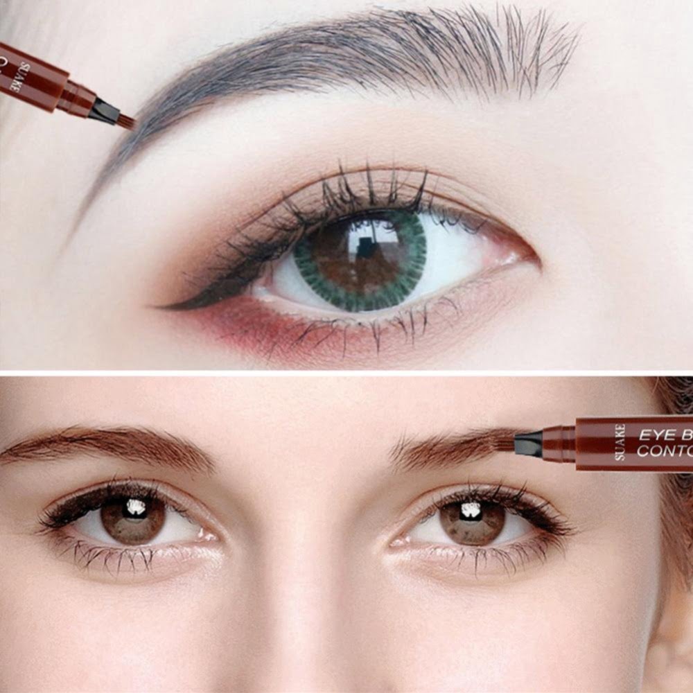 ( ব্ল্যাক কালার ) Waterproof 4 Points Eyebrow Pen