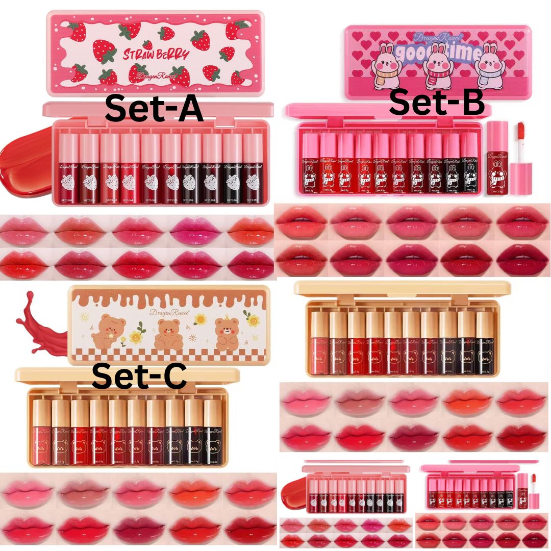 A-B-C Set Combo-30 Colors Lip Tint Stain Set, Korean Lip Gloss