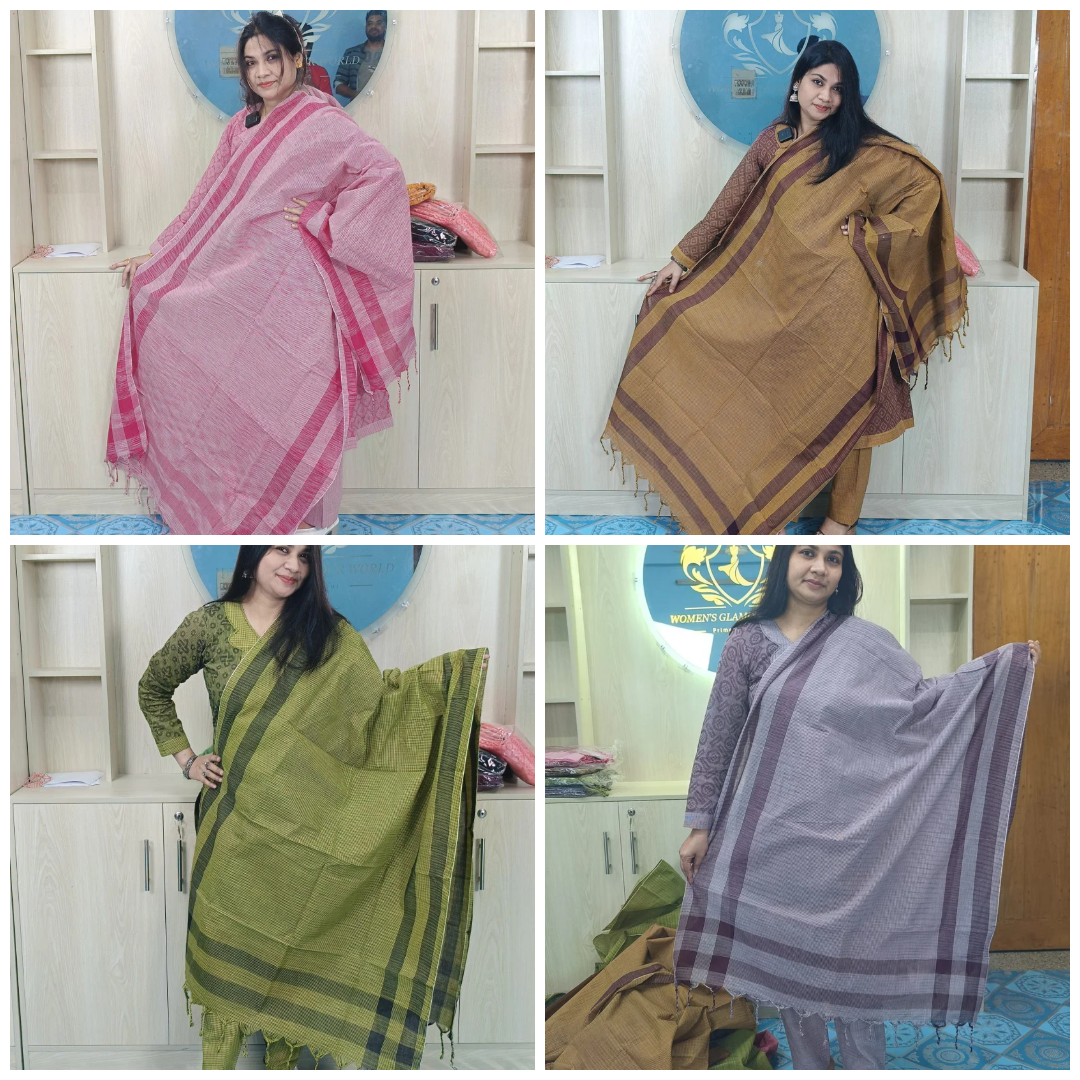 100% Cotton Jamdani Handloom Shalwar Kameez-4 Color Combo